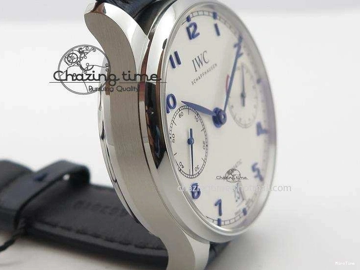 MIROTIME 0412 EasyCare Portuguese Real PR IW500705 ZF 1:1 Best Edition On Blue Leather Strap A52010 V 7310